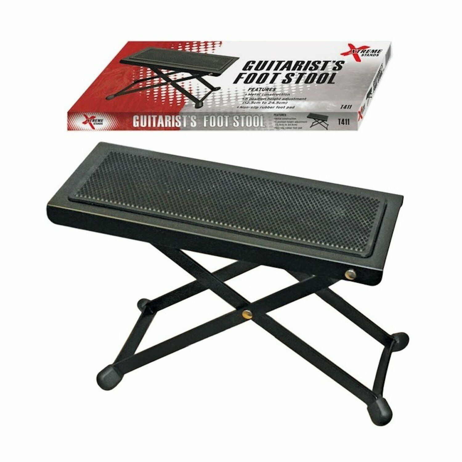 Gtr Footstool Black Height Adj Full Color Box