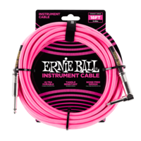 Ernie Ball 18 Braided Strt Angl Inst Cable Neon Pink