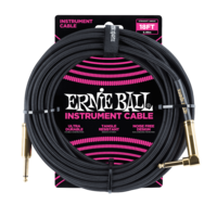 Ernie Ball 18 Braided Strt Angl Inst Cable Blk Gold Tips