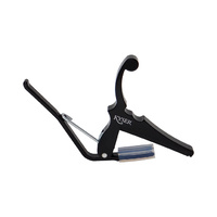 Black Capo For Electric Guitars. Easy Headstock Park And One Hand Reposition.