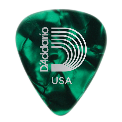 D'Addario Green Pearl Celluloid Guitar Pick, Medium