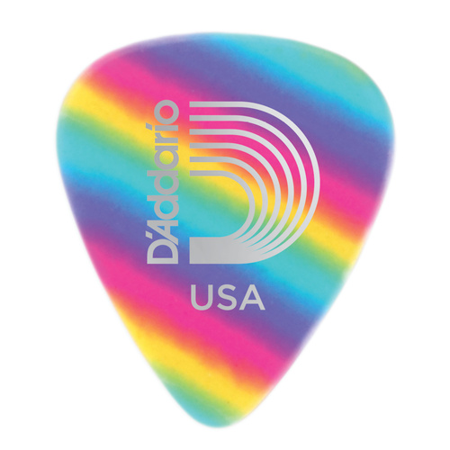 D'Addario Rainbow Celluloid Guitar Pick, Medium 