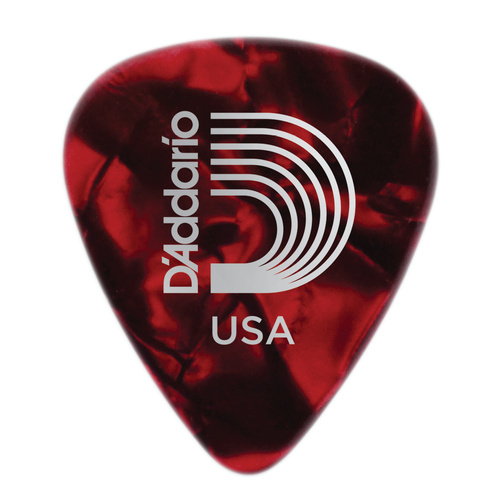 D'Addario Red Pearl Celluloid Guitar Pick, Light 