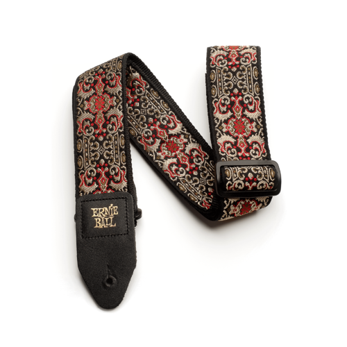 Strap Jacquard Persian Red & Gold Leather And Polypro 41-72