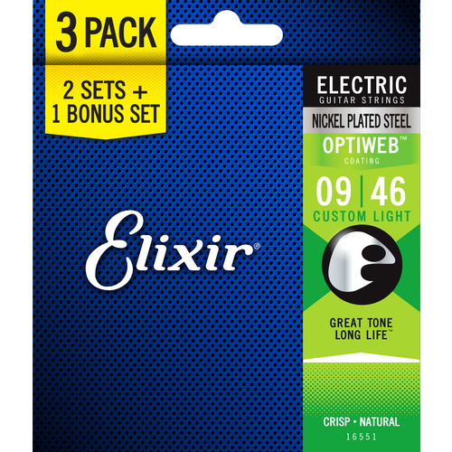 Elixir 16551 Optiweb Electric 9-46 3 Pack Custom