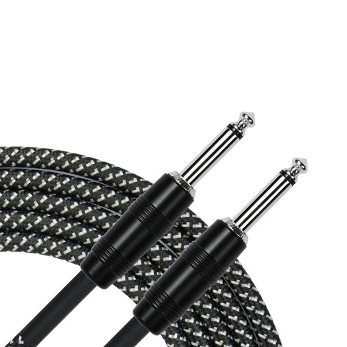 Kirlin 10Ft Black Woven Guitar Cable Ra - Straight