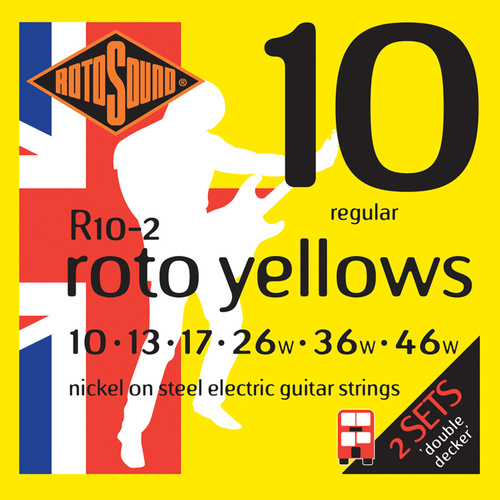 Rotosound R10 Roto Yellows Electric Strings 2 Pk