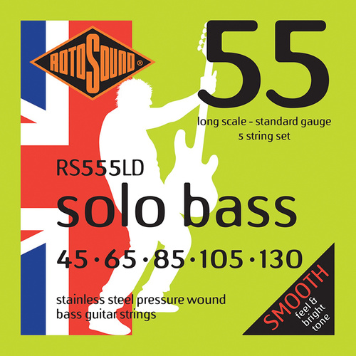 Rotosound Rs555Ld Solobass Pressure Wound 5 String 45-130