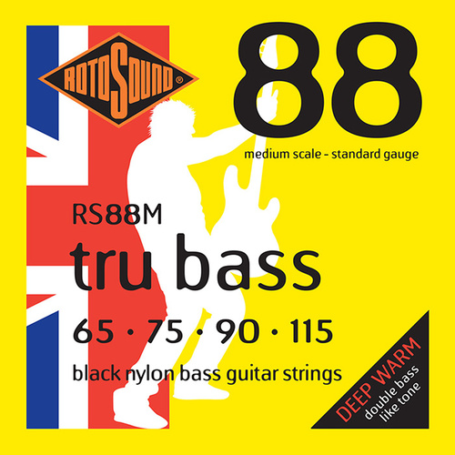 Rotosound Rs88S Tru Bass 88 Black Nylon Medium Scale 65-115