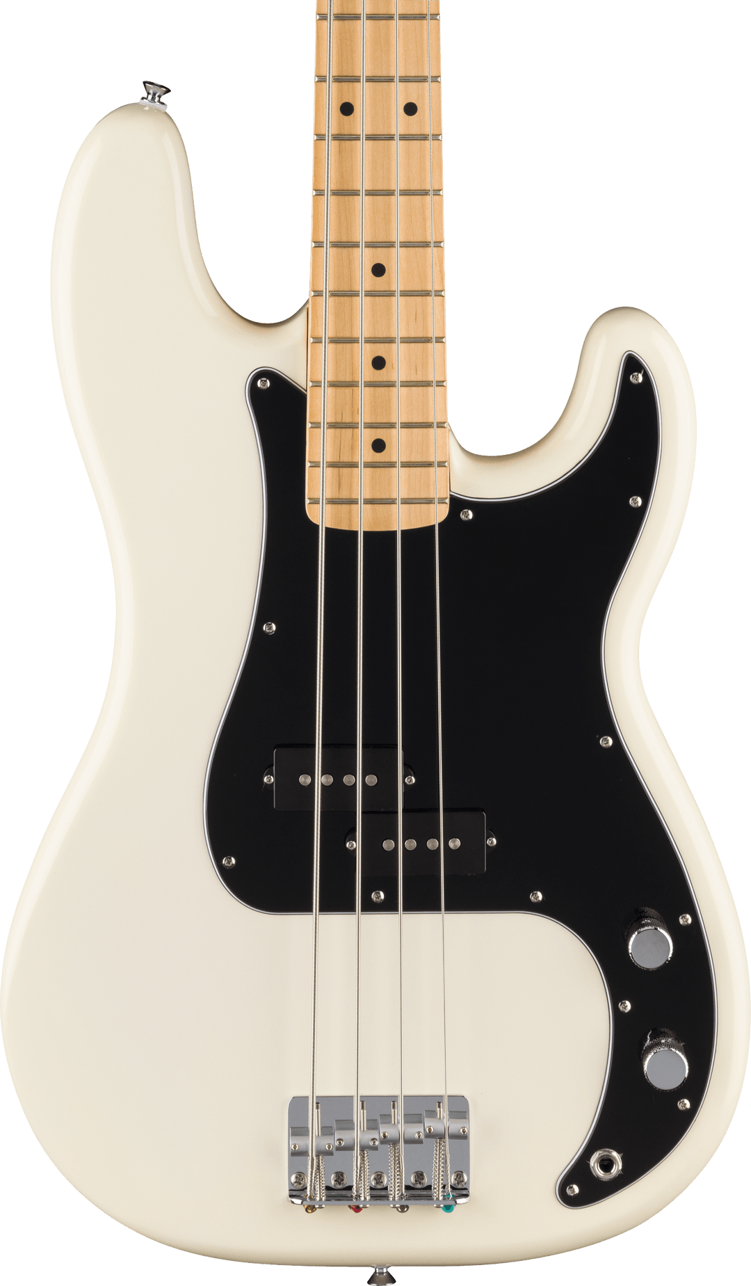 Fender Standard Precision Bass®, Maple Fingerboard, Black Pickguard, Olympic White