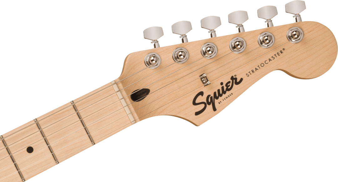 Squier Sonic® Stratocaster® HSS, Maple Fingerboard, White Pickguard, Tahitian Coral