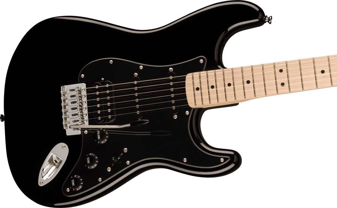 Squier Sonic® Stratocaster® HSS, Maple Fingerboard, Black Pickguard, Black