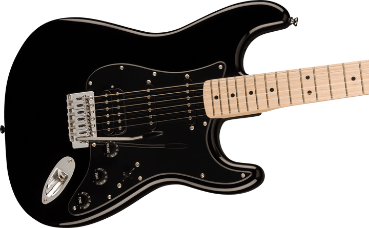Squier Sonic® Stratocaster® HSS, Maple Fingerboard, Black Pickguard, Black