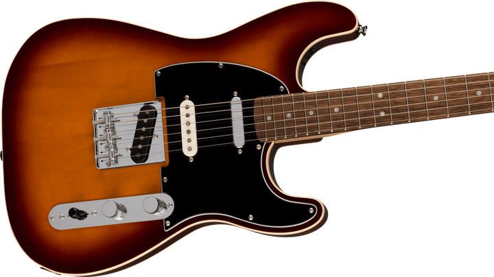 Squier Paranormal Custom Nashville Stratocaster®, Laurel Fingerboard, Black Pickguard, Chocolate 2-Color Sunburst