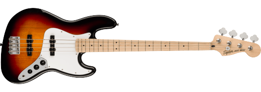 Affinity Series® Jazz Bass®, Maple Fingerboard, White Pickguard, 3-Color Sunburst