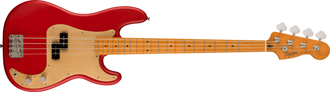 Squier 40Th Anniversary Precision Bass Vintage Edition Satin Dakota Red W/ Gold Anodized Pickguard