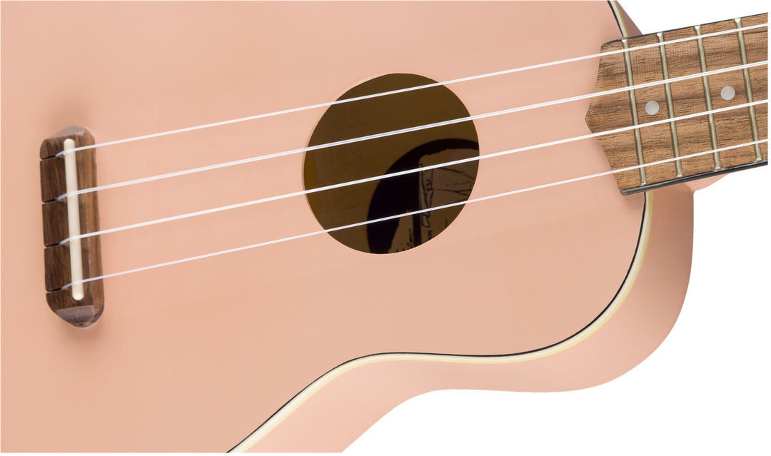 Venice Soprano Uke, Walnut Fingerboard, Shell Pink