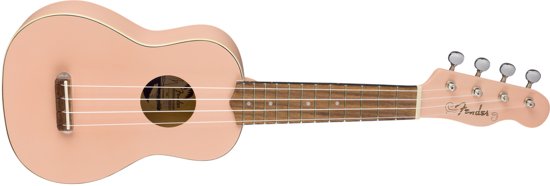 Venice Soprano Uke, Walnut Fingerboard, Shell Pink