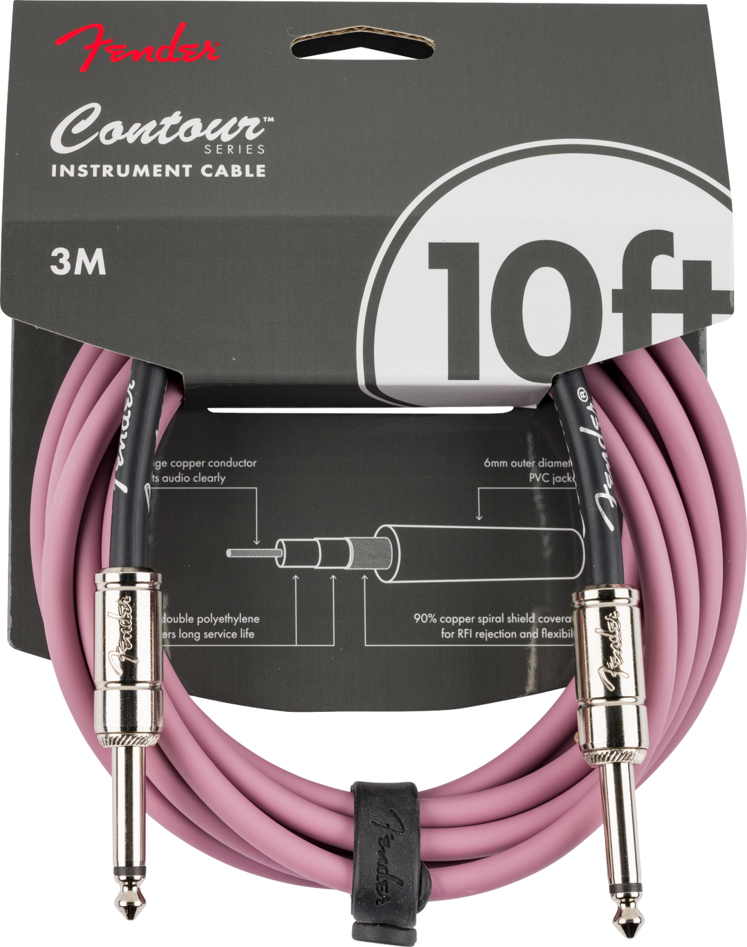 Fender Contour™ Instrument Cable, Burgundy Mist, 10'