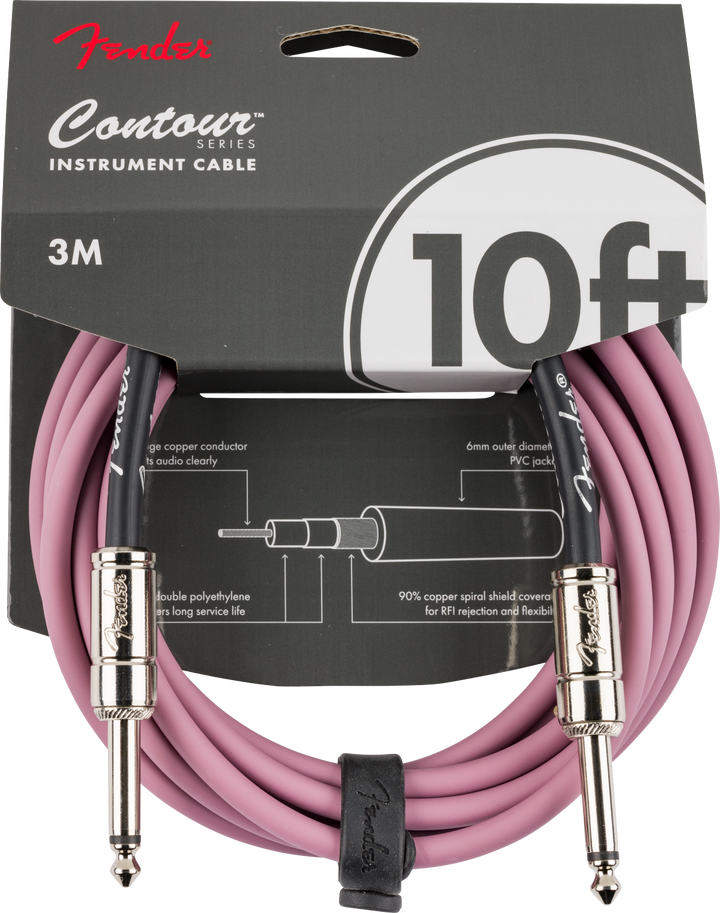 Fender Contour™ Instrument Cable, Burgundy Mist, 10'