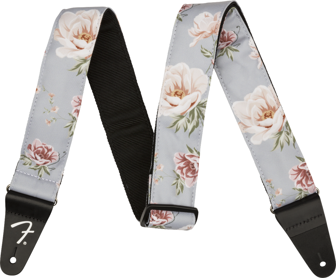Floral Strap, Gray, 2"