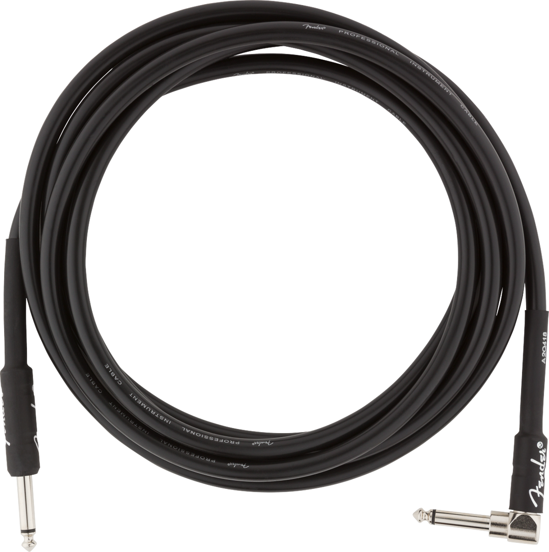 Fender Professional Series Instrument Cable, Straight-Angle, 10', Black