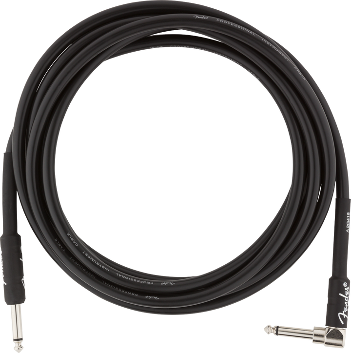 Fender Professional Series Instrument Cable, Straight-Angle, 10', Black