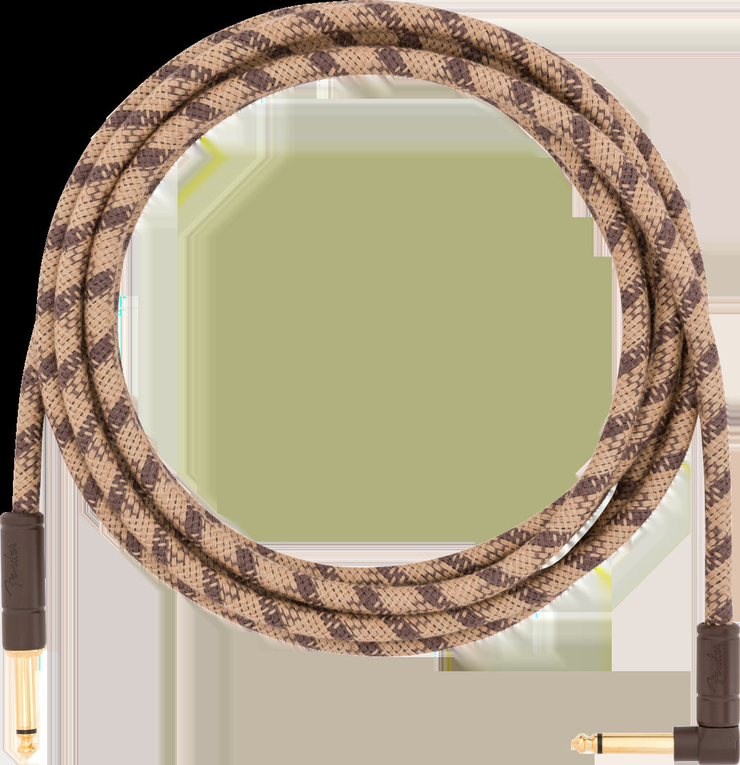 Festival Instrument Cable, Straight/Angle, 10', Pure Hemp, Brown Stripe