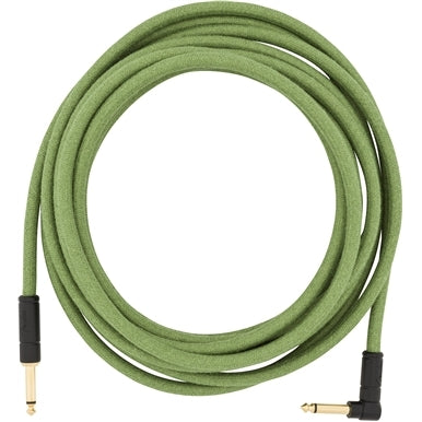Festival Instrument Cable, Straight/Angle, 18.6', Pure Hemp, Green