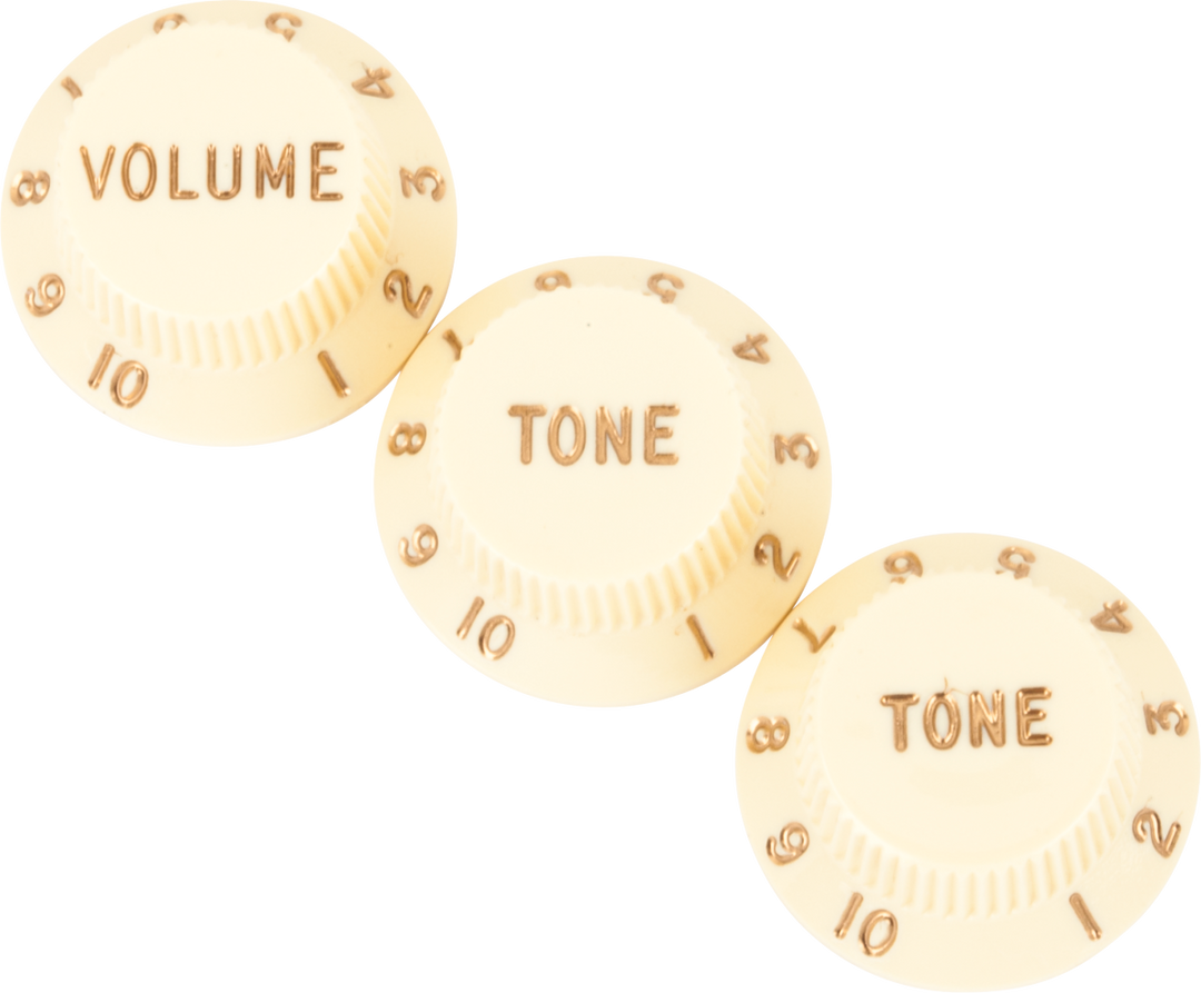 Fender Stratocaster® Knobs, Aged White (Volume, Tone, Tone) (3)