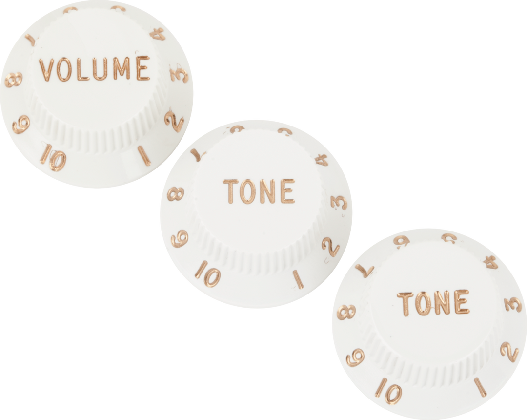Fender Stratocaster® Knobs, White (Volume, Tone, Tone) (3)