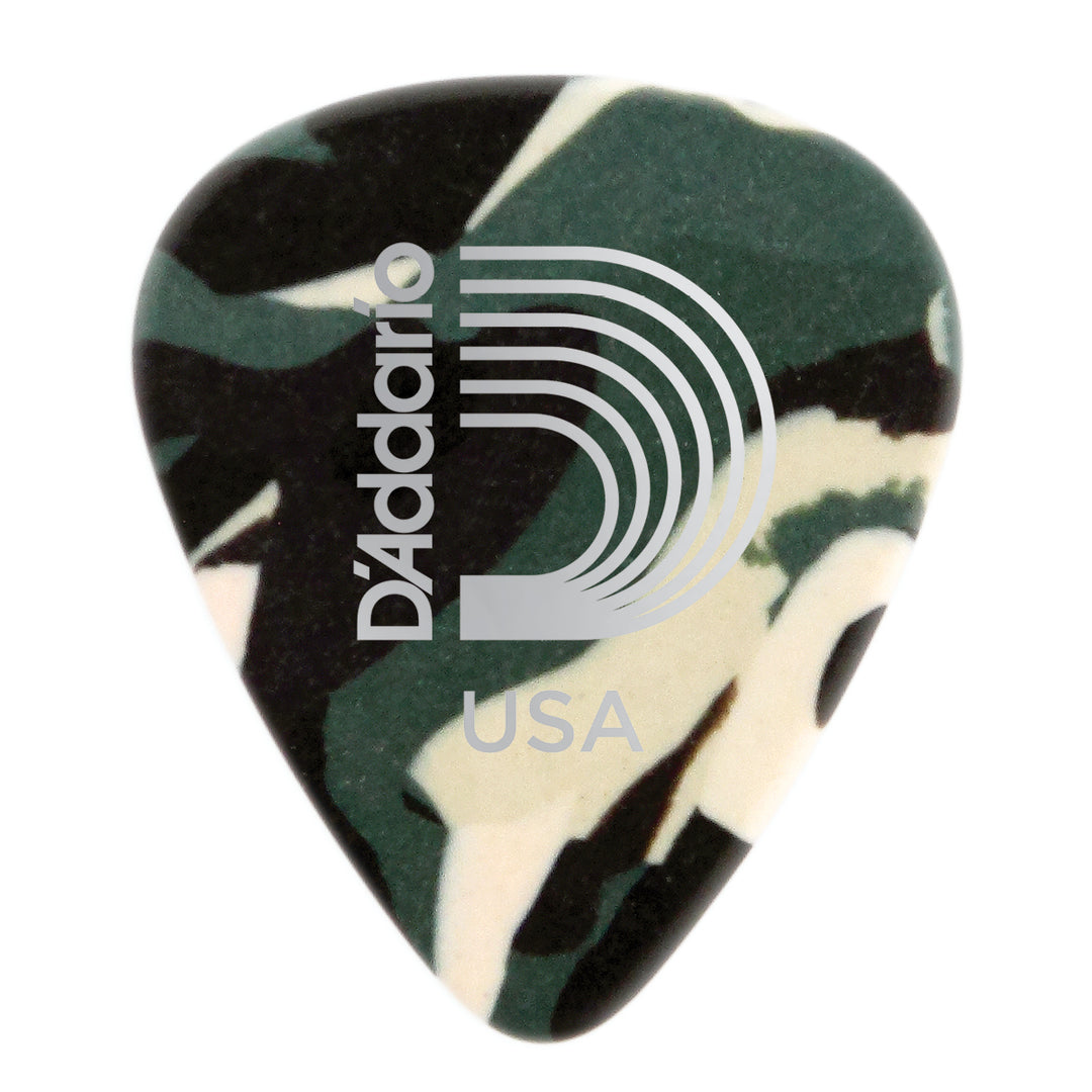 D'Addario Camouflage Celluloid Guitar Pick, Medium