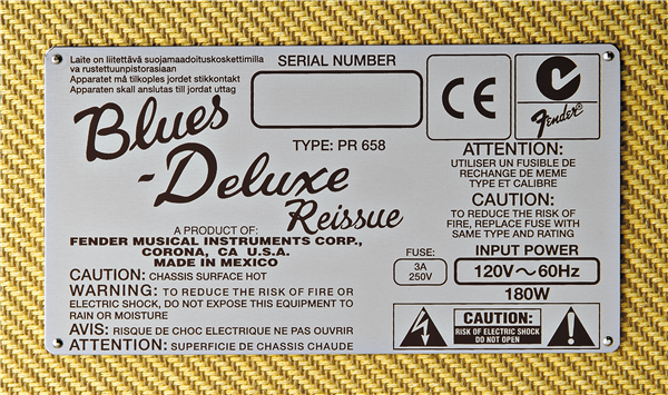Fender Blues Deluxe Reissue 40 watt all Valve Guitar Amp