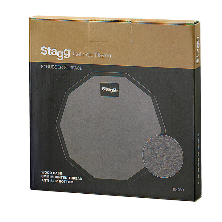 Stagg 8" desktop practice pad, ten-sided shape