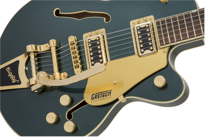 Gretsch G5655TG Electromatic® Center Block Jr. Single-Cut with Bigsby® and Gold Hardware, Laurel Fingerboard, Cadillac Green