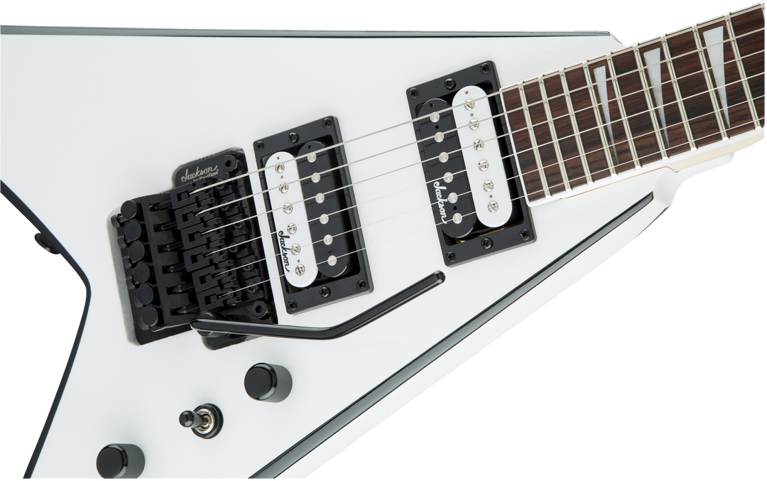 Jackson JS32 King V White with Black Bevels
