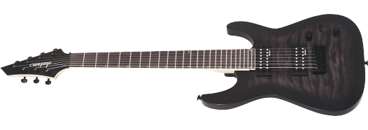 Jackson JS Series Dinky® Arch Top JS22Q-7 DKA HT, Amaranth Fingerboard, Transparent Black Burst