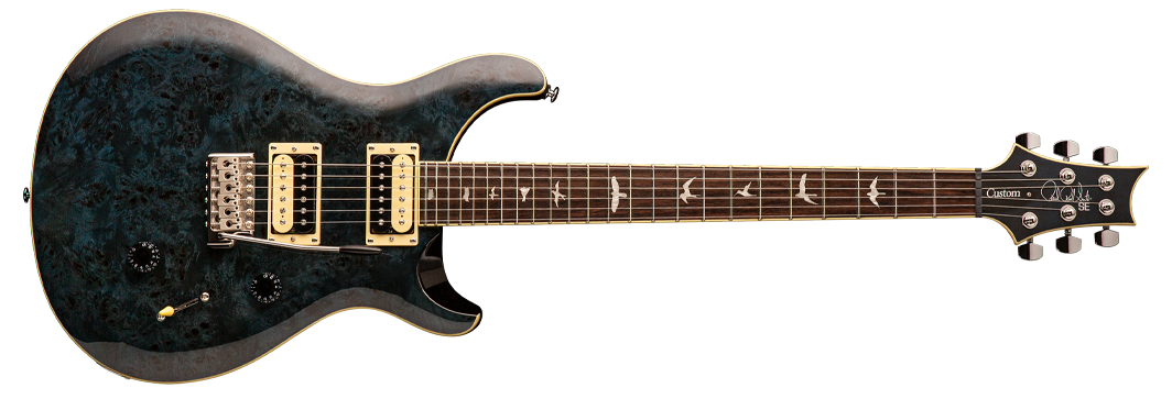 PRS SE Custom 24 Exotic Poplar Burl Electric Guitar Whale Blue