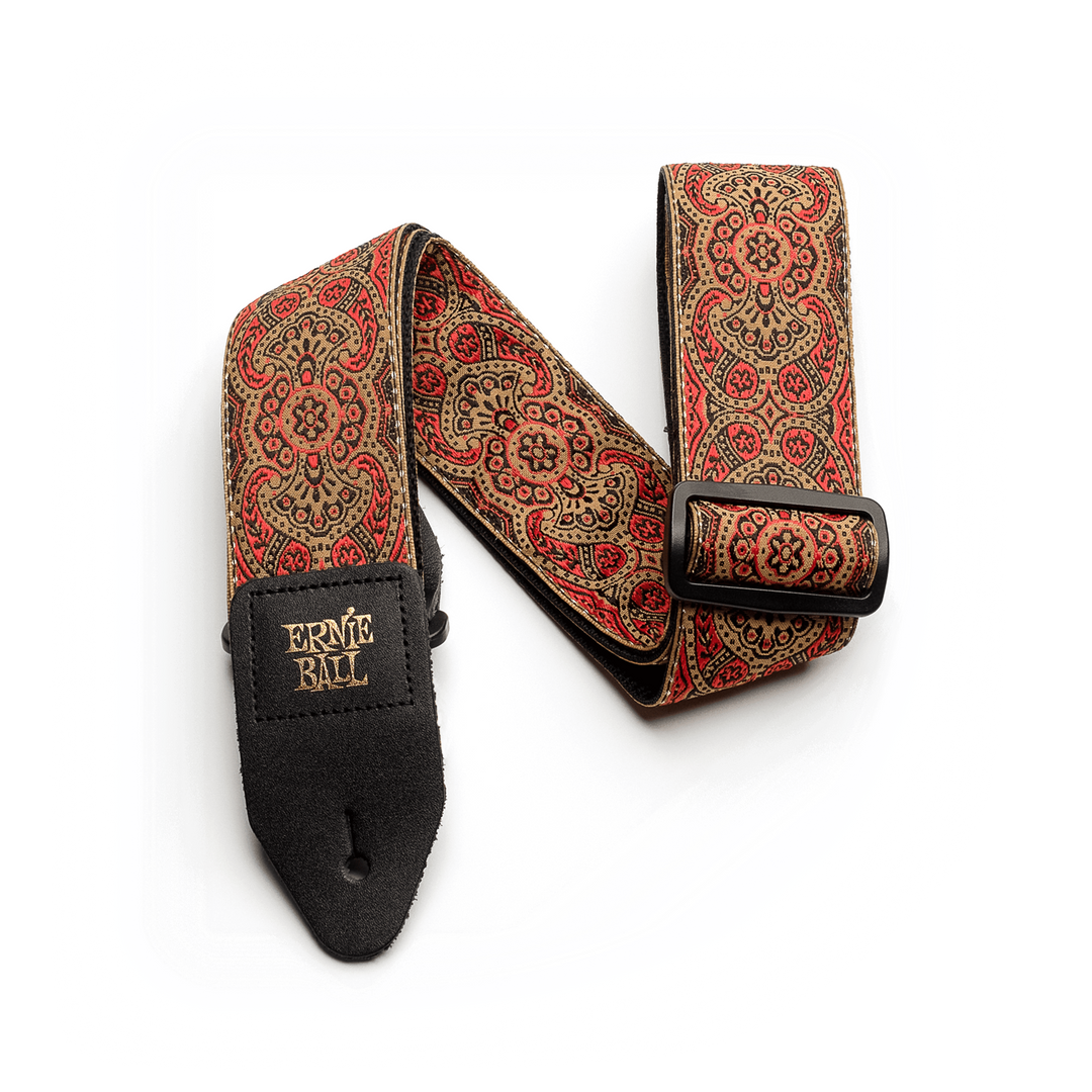 Strap Jacquard Imperial Paisley Red - Leather And Polypro 41-72