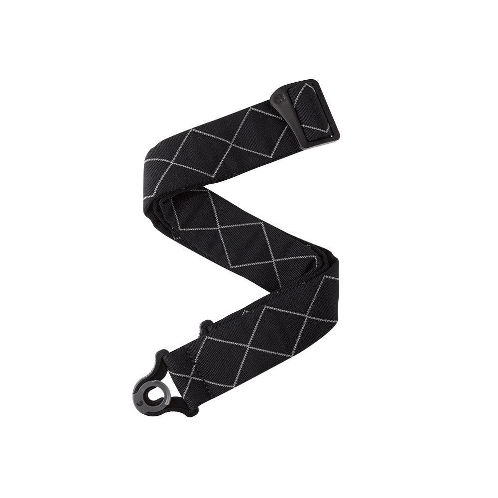D'Addario Auto Lock Strap - Padded Black Diamond