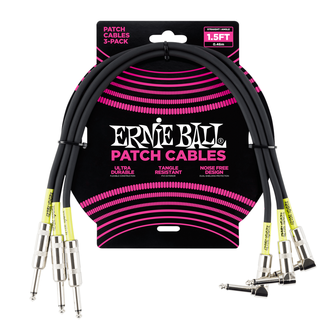 1.5 Ft Strght/Angle 3Pk Blk Patch Cable Bl