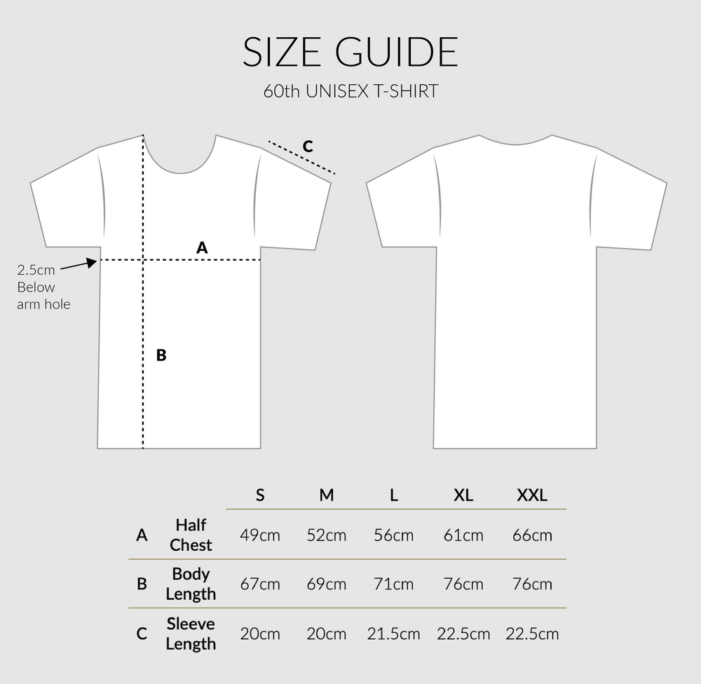 60th Anniversary Vintage T Shirt Size XL