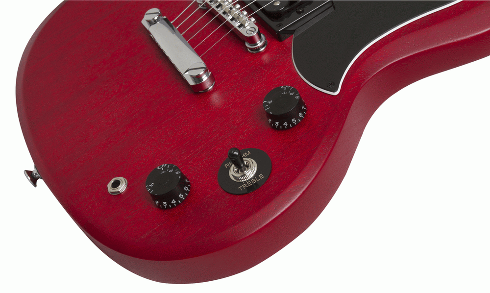 The Epiphone SG Special Satin E1 Worn Heritage Cherry