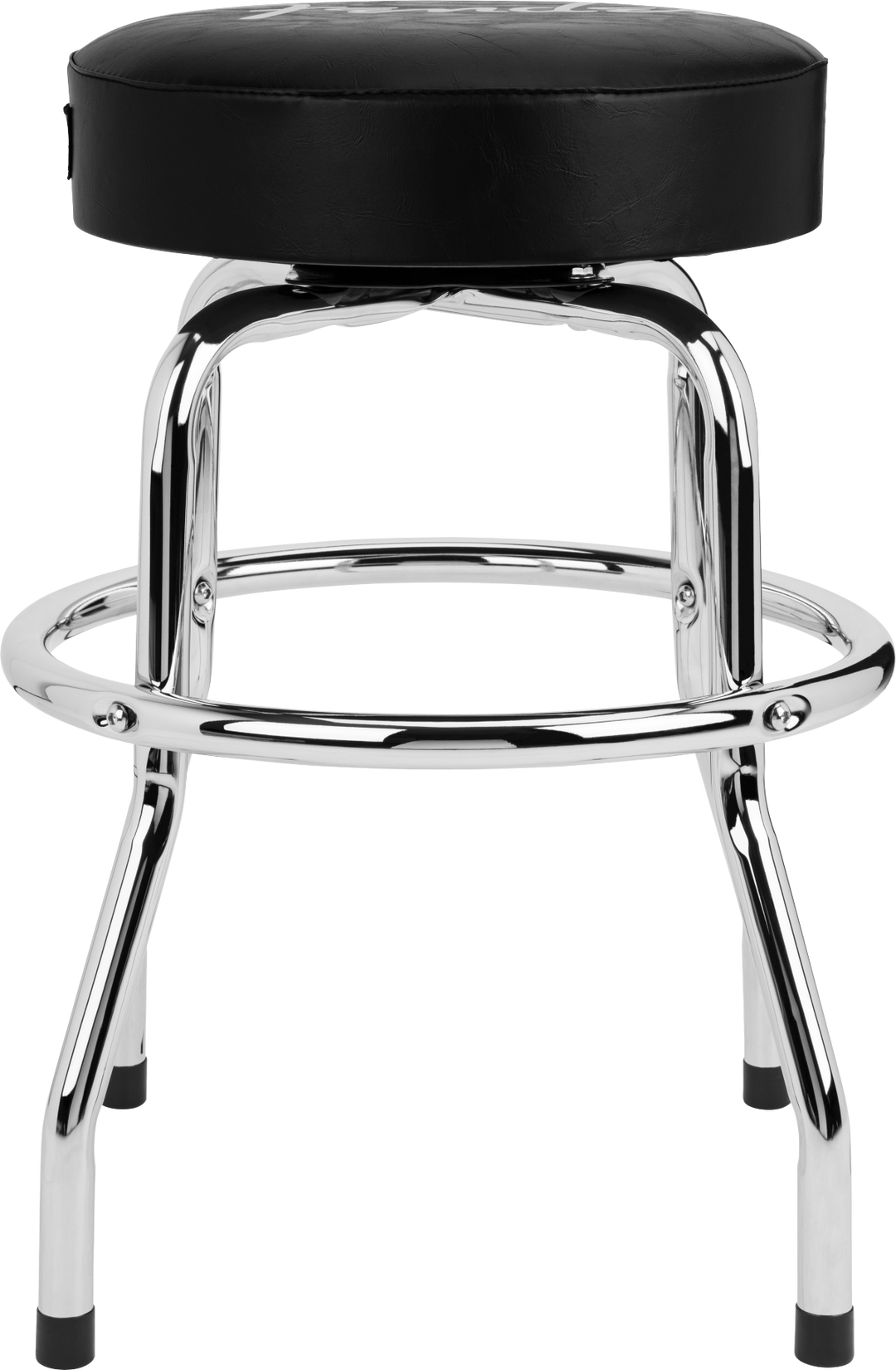Fender® Spaghetti Logo Pick Pouch Barstool, Black/Chrome, 24"