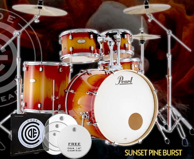 Pearl Decade Maple 22" ARTISAN Fusion Plus Drum Kit 5pc - SUNSET PINE BURST