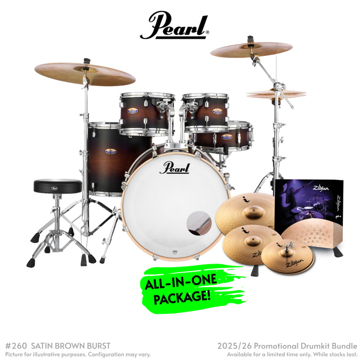 Pearl Decade Maple 5pc 22" Fusion Plus  Increda-Bundle - Satin Brown Burst