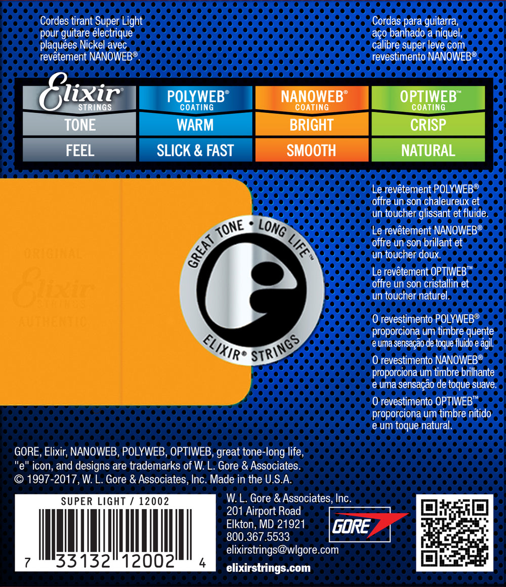 Electric Gtr Str Set 09/42 Ctd S/Lt Nanoweb