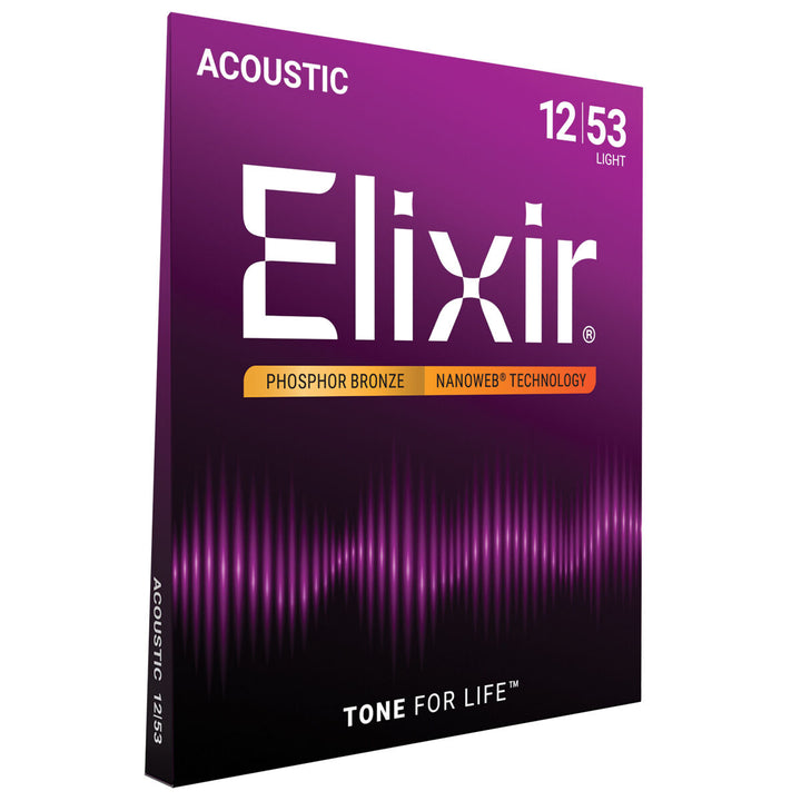 Elixir 12-53 Nanoweb - Phosphor Bronze Acoustic Set