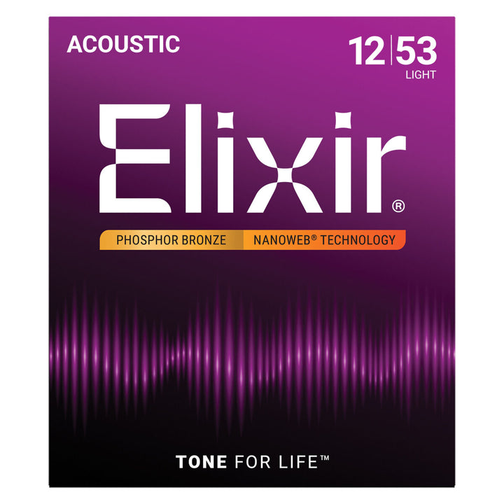 Elixir 12-53 Nanoweb - Phosphor Bronze Acoustic Set