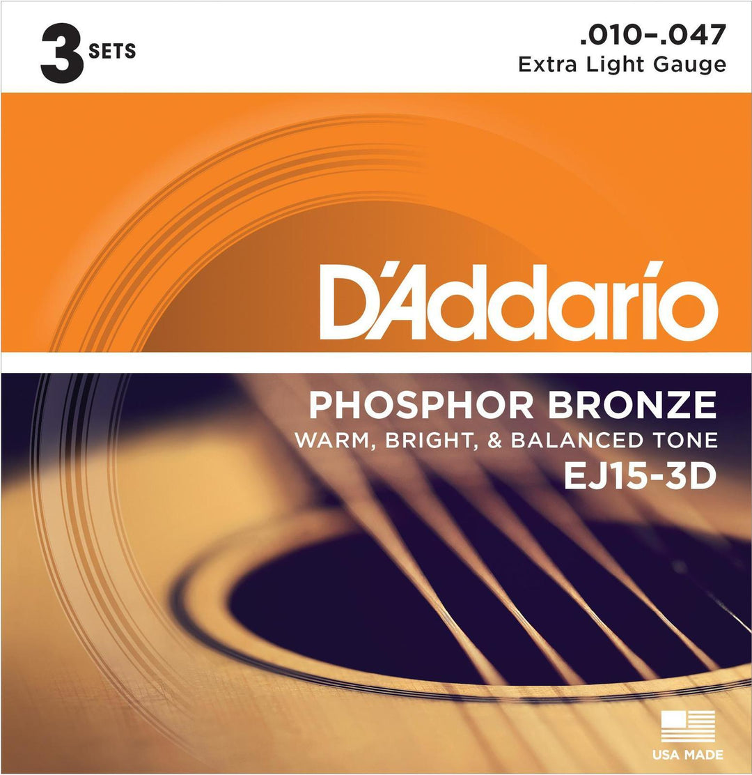 Acoustic Gtr Str Set 10/47 Ph/Br X/Lgt 3 SET PACK